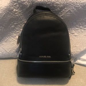 Michael Kors Black Leather Backpack